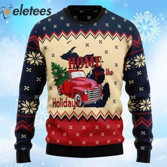 Discover Home For The Holidays Michigan Ugly Christmas Sweater