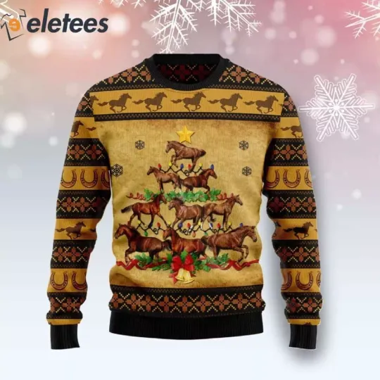 Discover Horse Christmas Tree Holiday Ugly Christmas Sweater