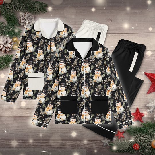 Discover Unisex Christmas Snowman Pajamas, Festive Matching Family PJs, His and Hers Pajama Set