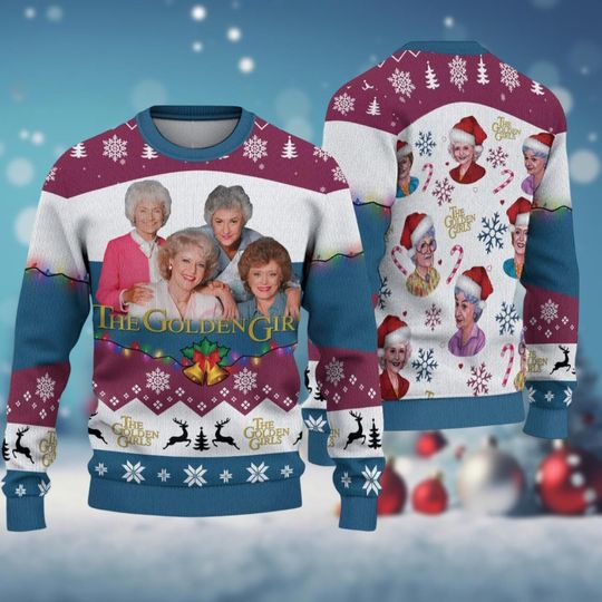 Discover The Stay Golden Ugly Sweater, TV Show Christmas Sweater, Sitcom Movie Lover Gift, Christmas Gift For Women, Stay Golden Xmas Sweater