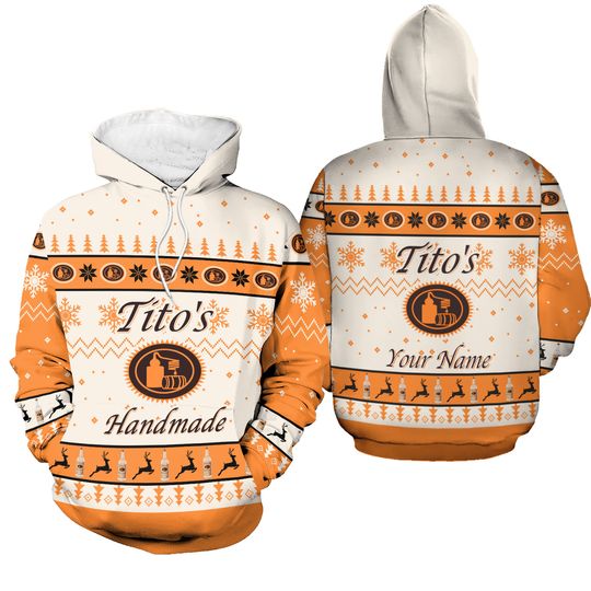 Discover Custom Name TiTos Vodka Ugly Christmas Hoodie, Vodka Shirt