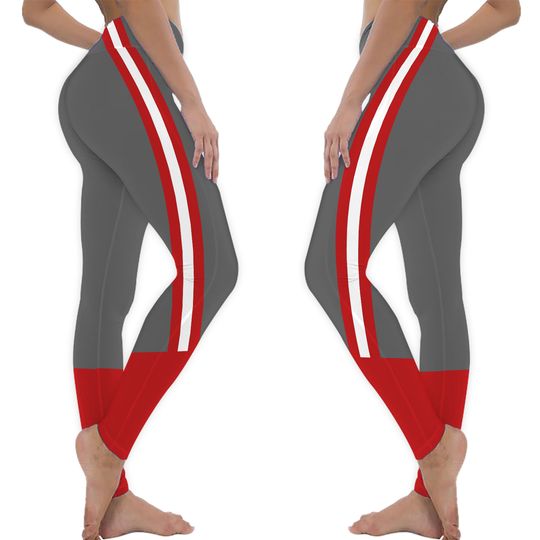 Discover Ohio State Team Colors With Scarlet-Grey-White /Ladies Football Sports Leggings