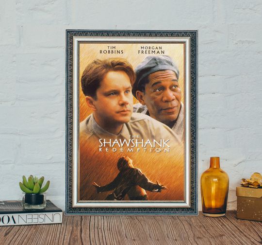 Discover The Shawshank Redemption Classic Movie Poster featuring Tim Robbins and Morgan Freeman