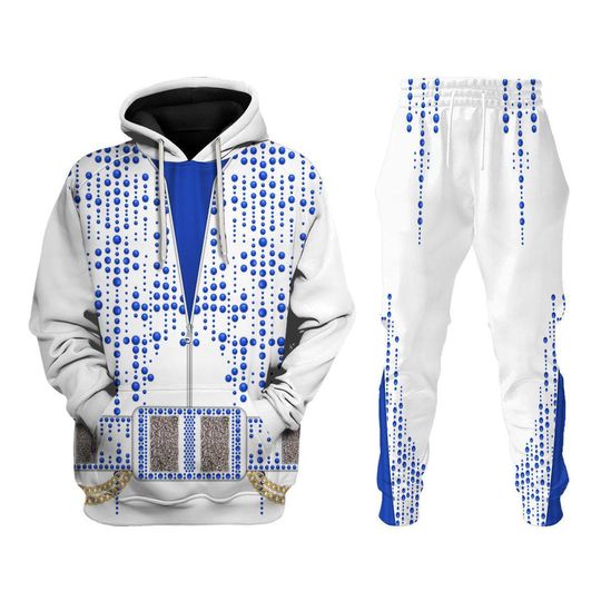 Discover Elvis Presley White Costume Hoodie - Elvis Cosplay Apparel