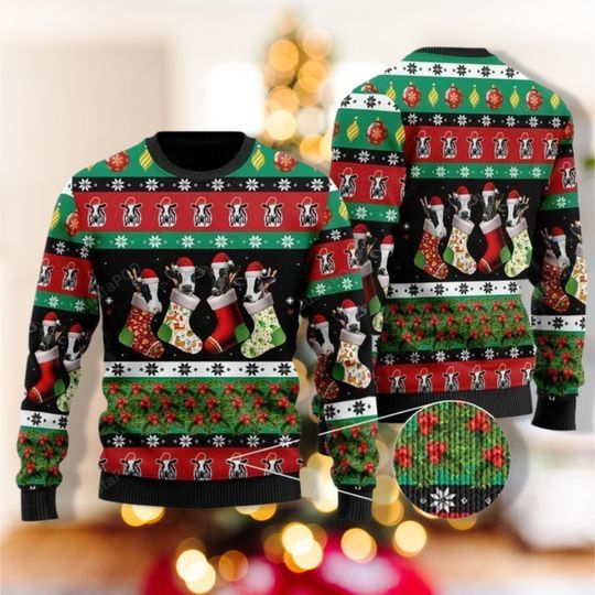 Discover Dairy Cow Ugly Christmas Sweater for Farm Lovers