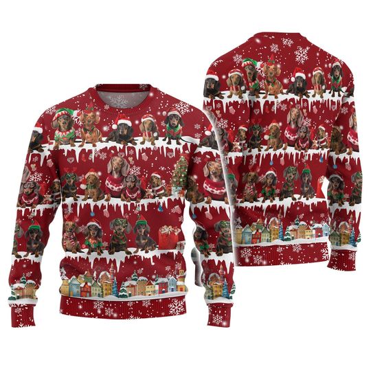Discover Dachshund Christmas Sweater Woman, Wiener Dog Shirt, Dog Ugly Sweater Men, Funny Sweater, Dachshund Mom Shirt, Christmas Party Gift