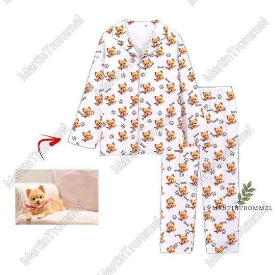 Discover Custom Dog Faces Christmas Pajamas Set