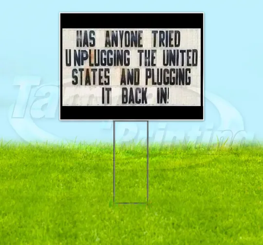 Discover UNPLUG AMERICA TRUMP 2024 MAGA 18x24 Yard Sign Election YS00099