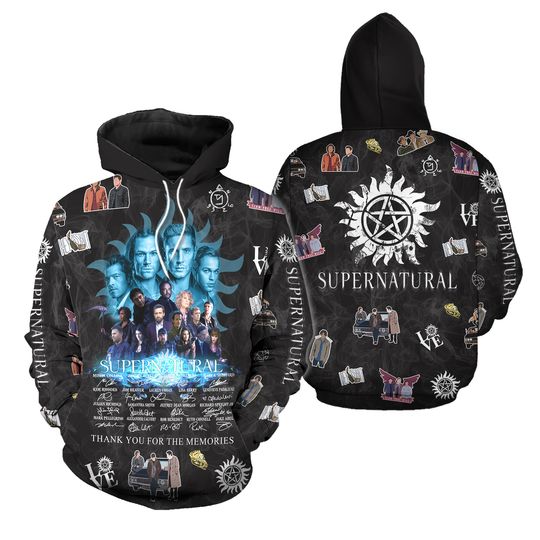 Discover Supernatural 3D Hoodie, Vintage Supernatural Hoodie, Winchester Brothers Hoodie