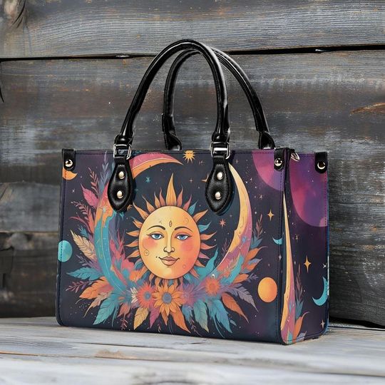 Discover Boho Sun Moon Leather Bag, Unique Gift for Her