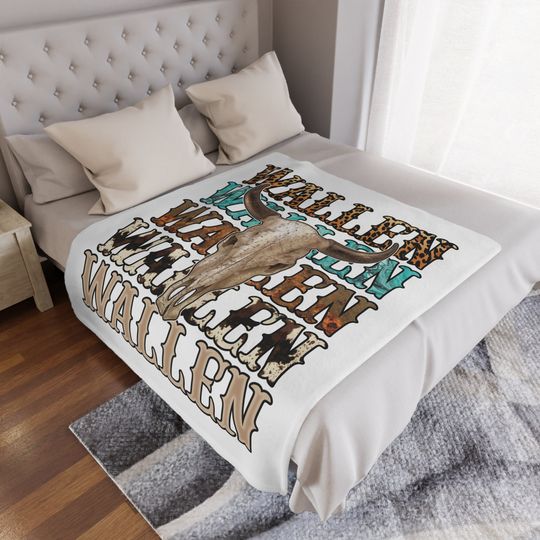 Discover WALLEN, Wallen, Wallen and Wallen White Minky Blanket/Wallen Cow Skull Blanket/Country Western Blanket Throw