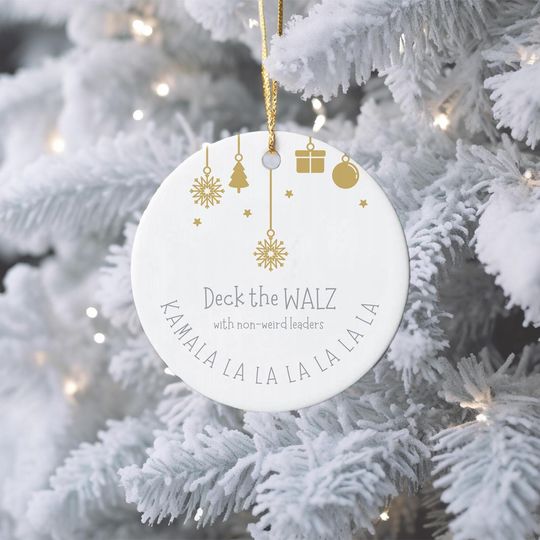 Discover Kamala Harris Tim Walz Christmas Ornament, 2024 US Election Political Humor Gift