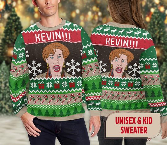 Discover Home Movie Ugly Christmas Sweater, Mom Alone Movie Xmas Sweatshirt