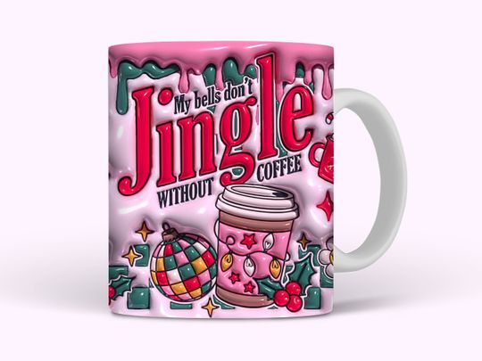 Discover Funny Inflated Christmas Coffee 3D Inflated Effect Mug