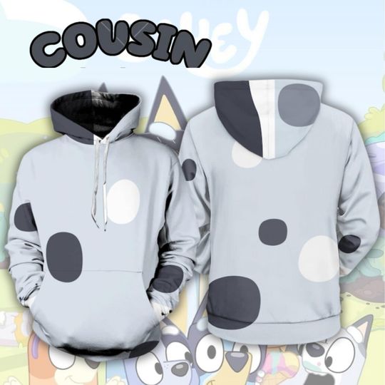 Discover Cousin Blue Dog Family 3D Hoodie