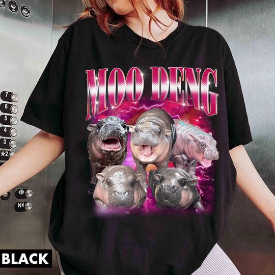 Discover Moo Deng Fan Club Bootleg Shirt, Cute Moo Deng Shirt, Funny Bootleg Tee