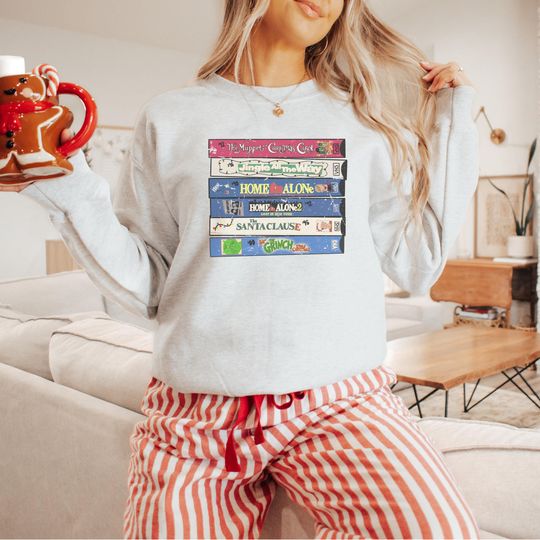 Discover 90s Christmas Sweatshirt Nostalgia Movies VHS Shirt, VHS Tapes, Christmas Story Sweatshirt