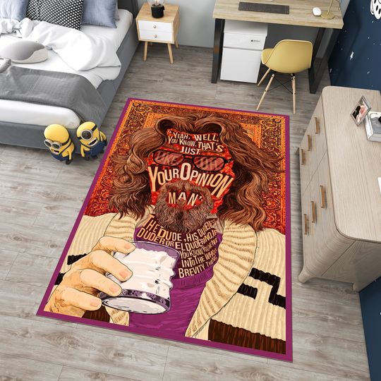 Discover Dude Rug,Lebowski Rug,Big Brother Rug,Movie Rug,Fantastic Rug,Movie Decor,Colorful Rug,Hypebeast Rug,Area Rug,Pattern Rug,Housewarming Gift