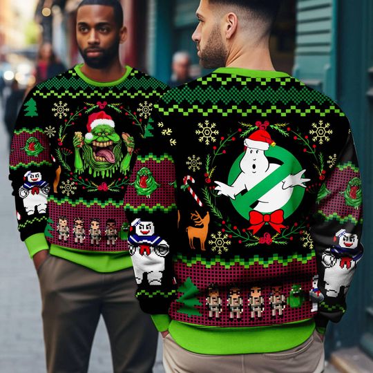 Discover Ghostbusters Ugly Christmas Sweatshirt | I Aint' Afraid of No Relatives Ugly Sweater
