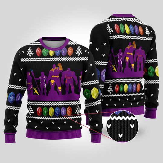 Discover Thanos Ugly Christmas Sweater | Villains Thanos Infinity Stones Christmas Sweater