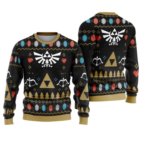 Discover The Legend of Zelda Ugly Christmas Sweatshirt | Princess Zelda Link Impa Tingle