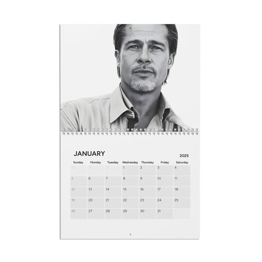 Discover Brad Pitt 2025 Calendar | Photo Wall Calendar 2025 | Brad Pitt Fan Gift