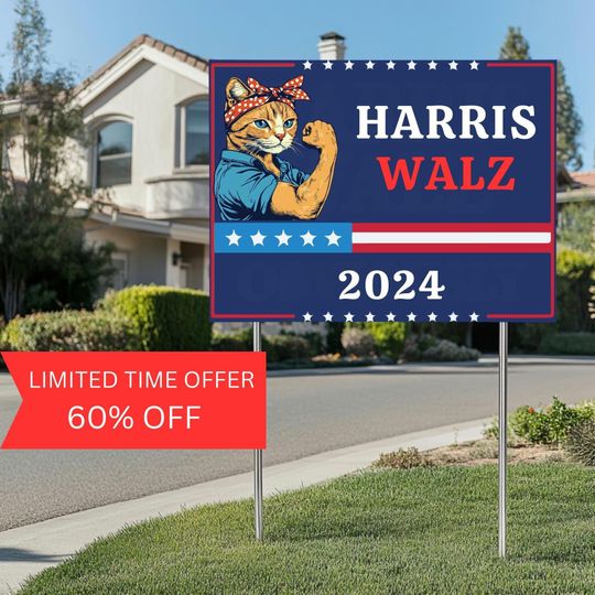 Discover Cats for 2024,Cat Ladies for Kamala,Childless Cat Lady, Kamala Harris Lawn Sign