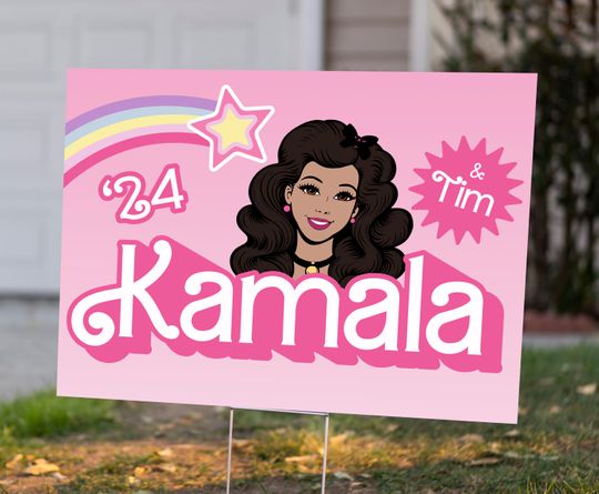 Discover Kamala Yard Sign, Pink Harris Walz 2024 Sign, Kamala & Tim
