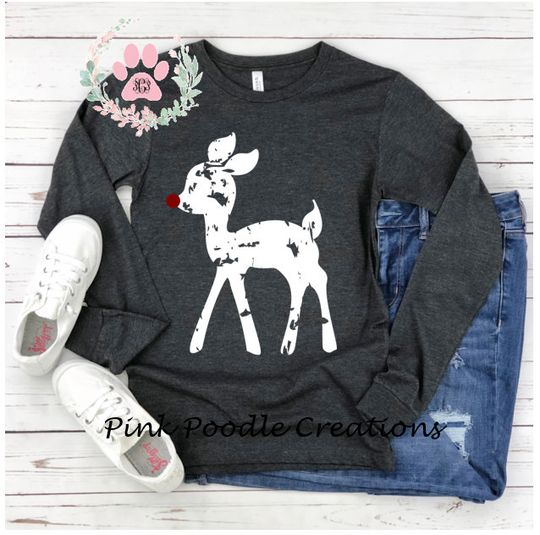 Discover Reindeer Sweatshirt, Reindeer Sweatshirt, Reindeer, Christmas Shirt, Christmas Tshirt, Christmas, Womens Long Sleeve