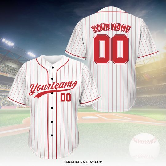 Discover Personalized Name Team,Custom Stripe Line Color Baseball Jersey For Baseball Fan