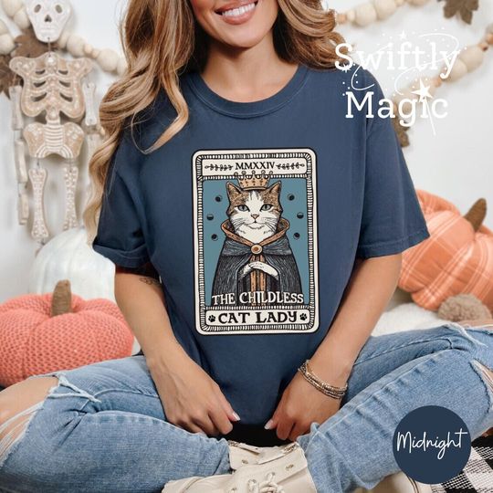Discover Childless Cat Lady Shirt | Taylor Tarot Card  T-Shirt