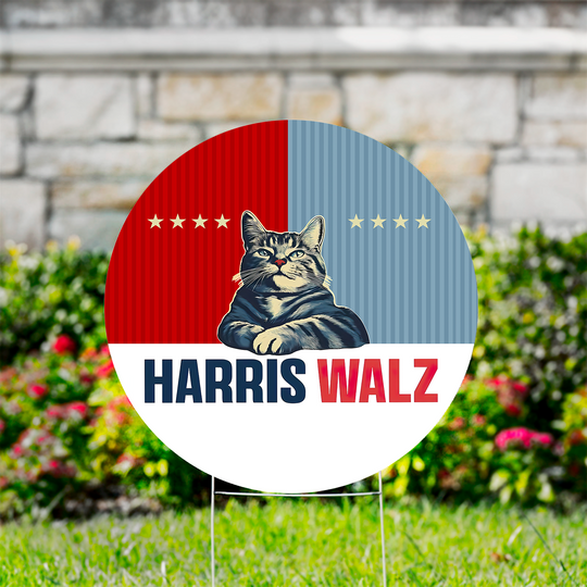Discover Harris Walz 2024 Obviously Yard Sign, Coroplast Kamala Harris