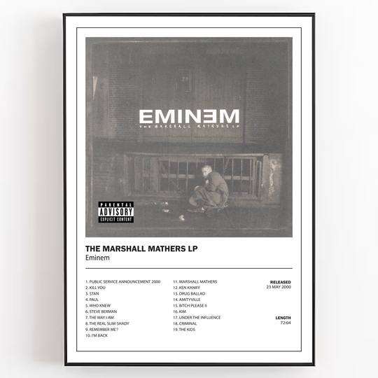 Discover Eminem The Marshall Mathers Album Cover Poster