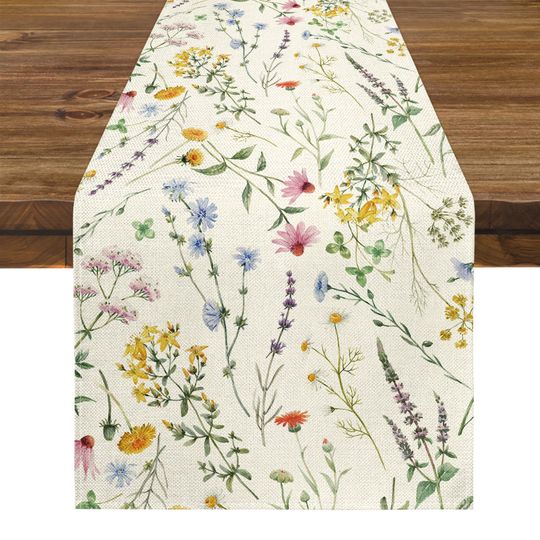 Discover Floral Table Runner, Wildflower Table Decor
