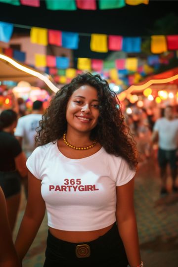 Discover 365 Party Girl Baby Tee Brat Charli XCX Y2k Baby Tee
