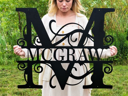 Discover Custom Monogram Metal Wall Art