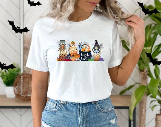 Discover BlueyDad Trick or Treat Halloween Shirt - Fun Costume Design