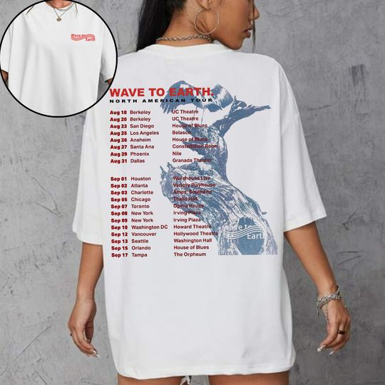 Discover Wave To Earth North America Tour T-Shirt, Wave To Earth Tour Double Sided Shirt