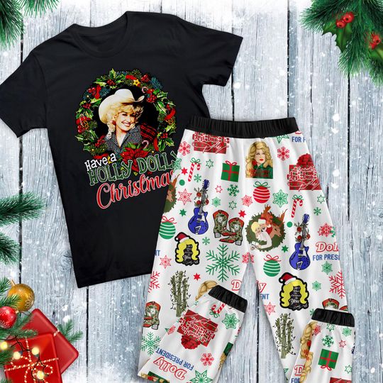 Discover Dolly Parton Pajamas Set, Holly Dolly Family Pajamas, Family Christmas Pajamas Set