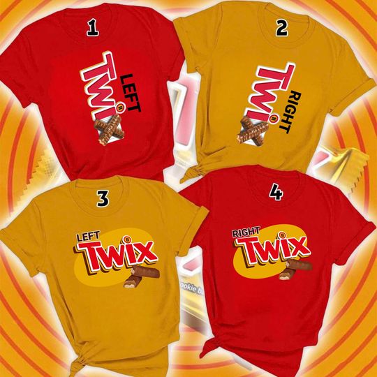 Discover Candy Twix Halloween Costume Shirt, Twix Left And Right Couple Matching Shirt