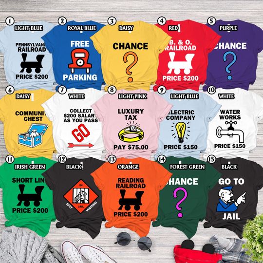 Discover Monopoly Game Halloween Costume Shirts, Monopoly Game Cards Cosplay, Halloween Costume