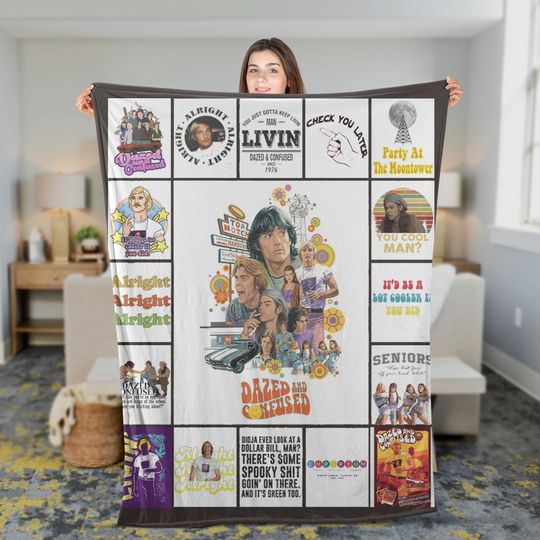 Discover Dazed and Confused 1993 Movie Fleece Blanket, David Wooderson Ron Slater