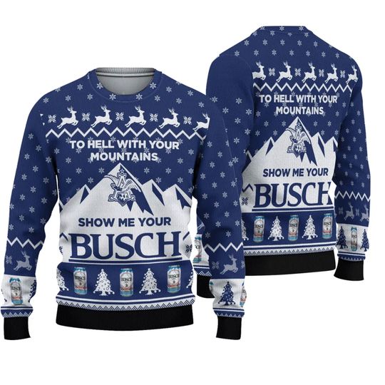 Discover Busch Beer Ugly Christmas Sweater