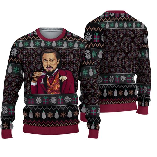 Discover Laughing Leo Dicaprio Meme 3D Christmas Ugly Sweater