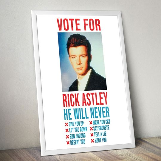 Discover Vote for Rick Astley Premium Matte Vertical Poster