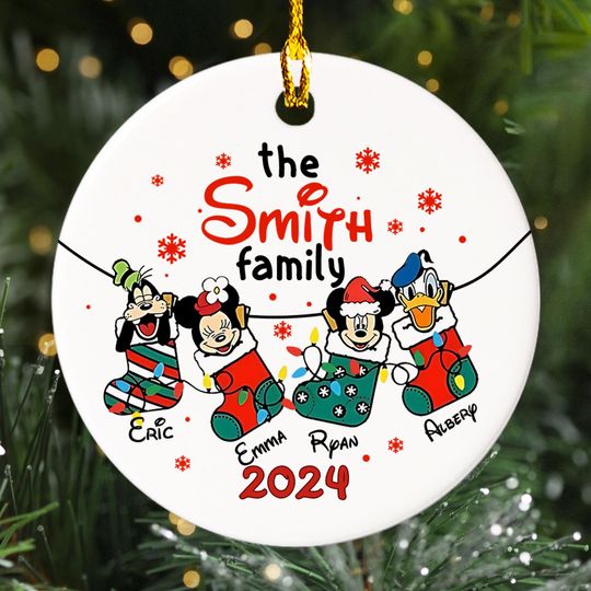 Discover Personalized Ornament Cute Mouse And His Friend, US Cartoon Movie Xmas Ornament Fan Gift