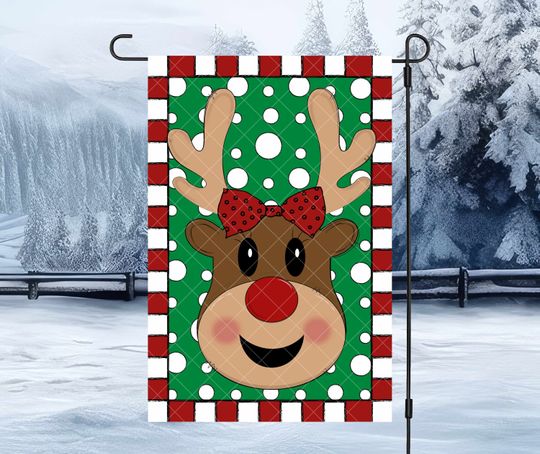 Discover Reindeer Doodle Garden Flag, Gifts for Friends