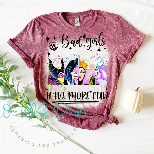 Discover Villains Bleached tee, Bad Girls have more fun tee, Princess Birthday shirt, Adult/Youth/Toddler Princess Shirt