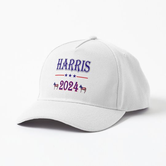 Discover Harris 2024 President Democrat Donkeys USA Flag Cap
