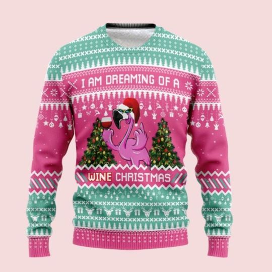 Discover Flamingo 3D All Over Print Sweater, Flamingo Bird Christmas Shirt